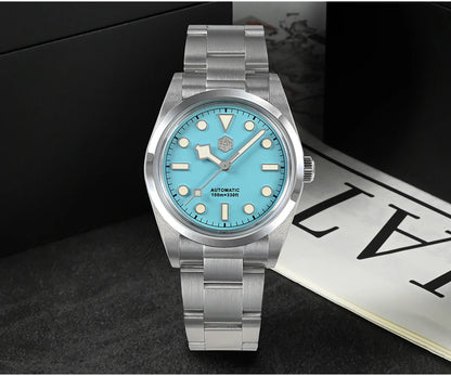 San Martin Men Luxury Watch 36mm BB36 Snowflake Hands Explore Series Sports Watches PT5000 Automatic Mechanical 10Bar BGW-9 Lume