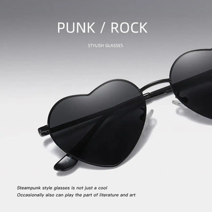 Heart-Shaped Sunglasses Heart Sun Glasses Shades Vintage 90s Glasses UV400 Protection Metal Frame Sunglasses Fancy Accessories