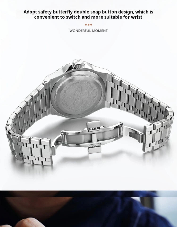 IW Luxury Brand Automatic Mechanical Sports Diving Watch Red Blue Bezel Steel Sapphire Luxury Men's Watches 300M Waterproof