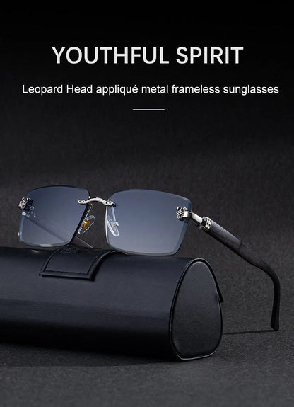 2026 Wooden Rimless Sunglasses Women Trendy Retro UV400 Protection Square Sunglass Men Brand Design Fashion Glasses Dropshipping