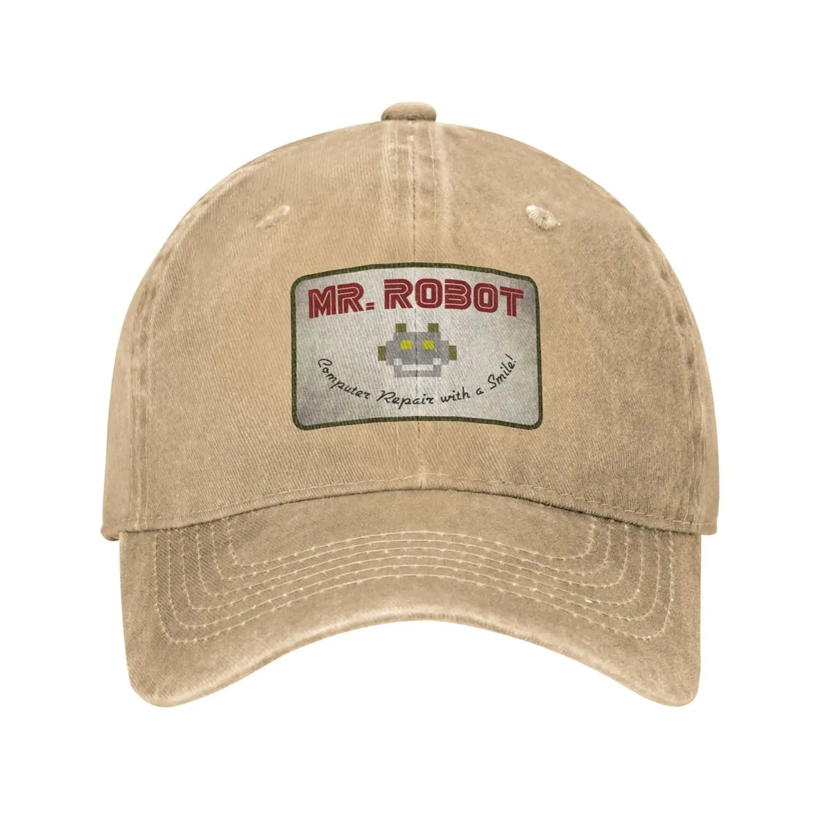Șepci de baseball personalizate pentru bărbați, cu imprimeu anime „Computer with Sourires”, „Mr Robot”, stil retro cowboy, spălate, din denim, pălărie de soare, șapcă hip-hop