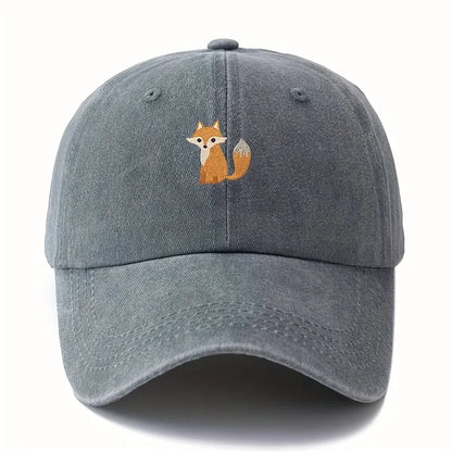 Cute fox pattern printed baseball cap for daily casual fashion, versatile city commuting hat, suitable for men and women