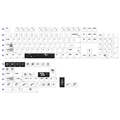 KBDiy Retro GMK Redacted Keycaps White ISO Cherry Profile PBT Keycap Alice Spacer Bar 7u For 60 Mechanical Keyboard MX Switch