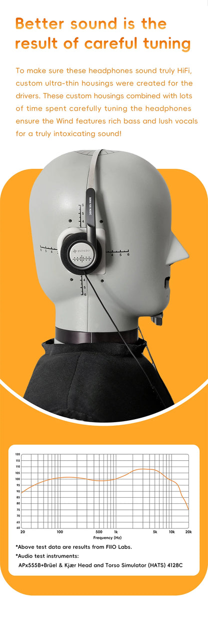 FiiO Wind 3.5mm Wired On-Ear Headphones with Microphone, HiFi Sound 40mm Dynamic Driver Gaming & Recording Headphones