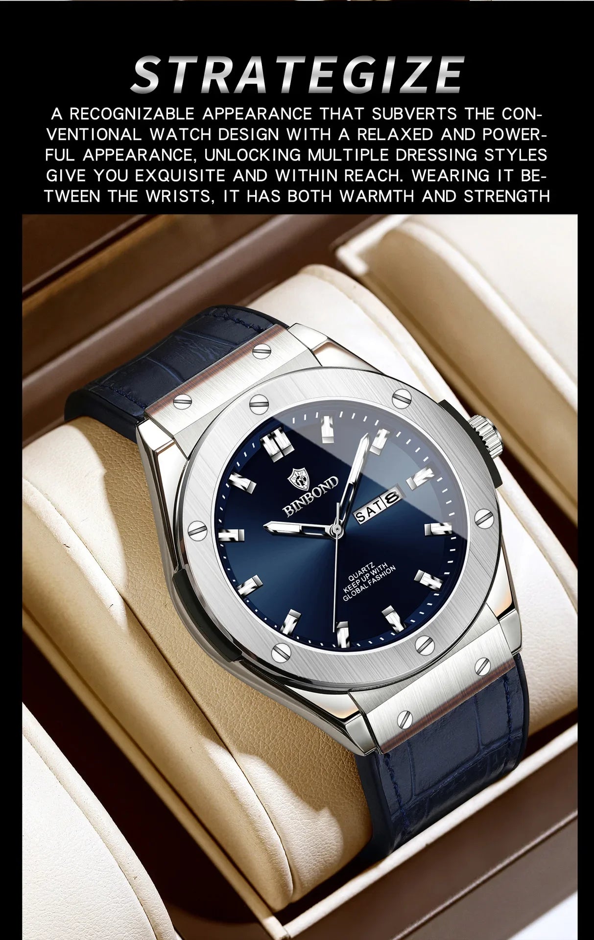 Man New Casual Business Leather Clock Men Luxury Watch Automatic Watches Mens Top Fashion Quartz Wristwatches Relojes De Hombre