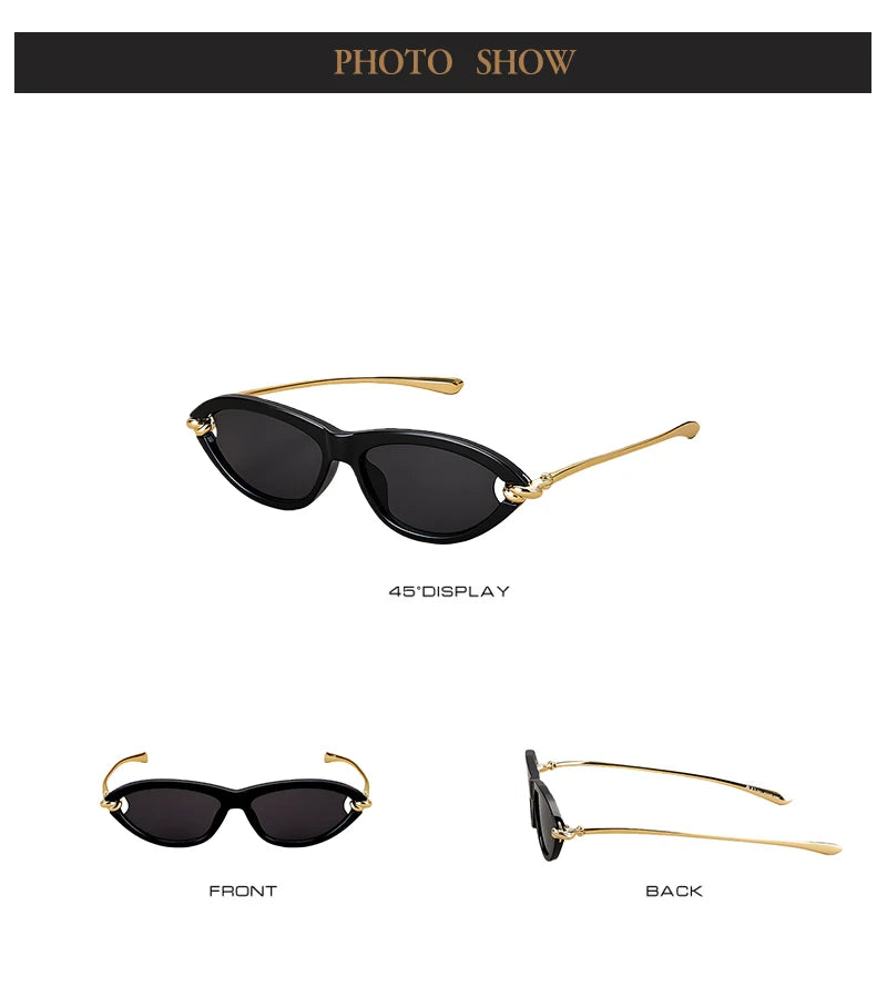 Trendy Luxury Brands Women's Cat Eye Tortoiseshell Sunglasses UV400 Oval Glasses For Woman Fashion Designer Classical Glasses