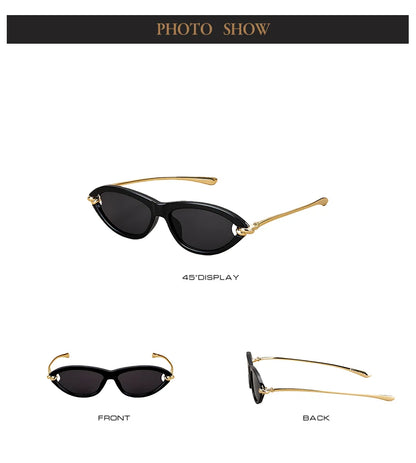 Trendy Luxury Brands Women's Cat Eye Tortoiseshell Sunglasses UV400 Oval Glasses For Woman Fashion Designer Classical Glasses