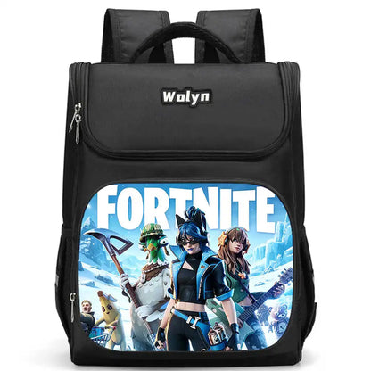 School Backpack With Multi Compartment, Large Cartoon Fortnite School Bags For Boys & Girls, Durable Child Backpack For Ages 5-10