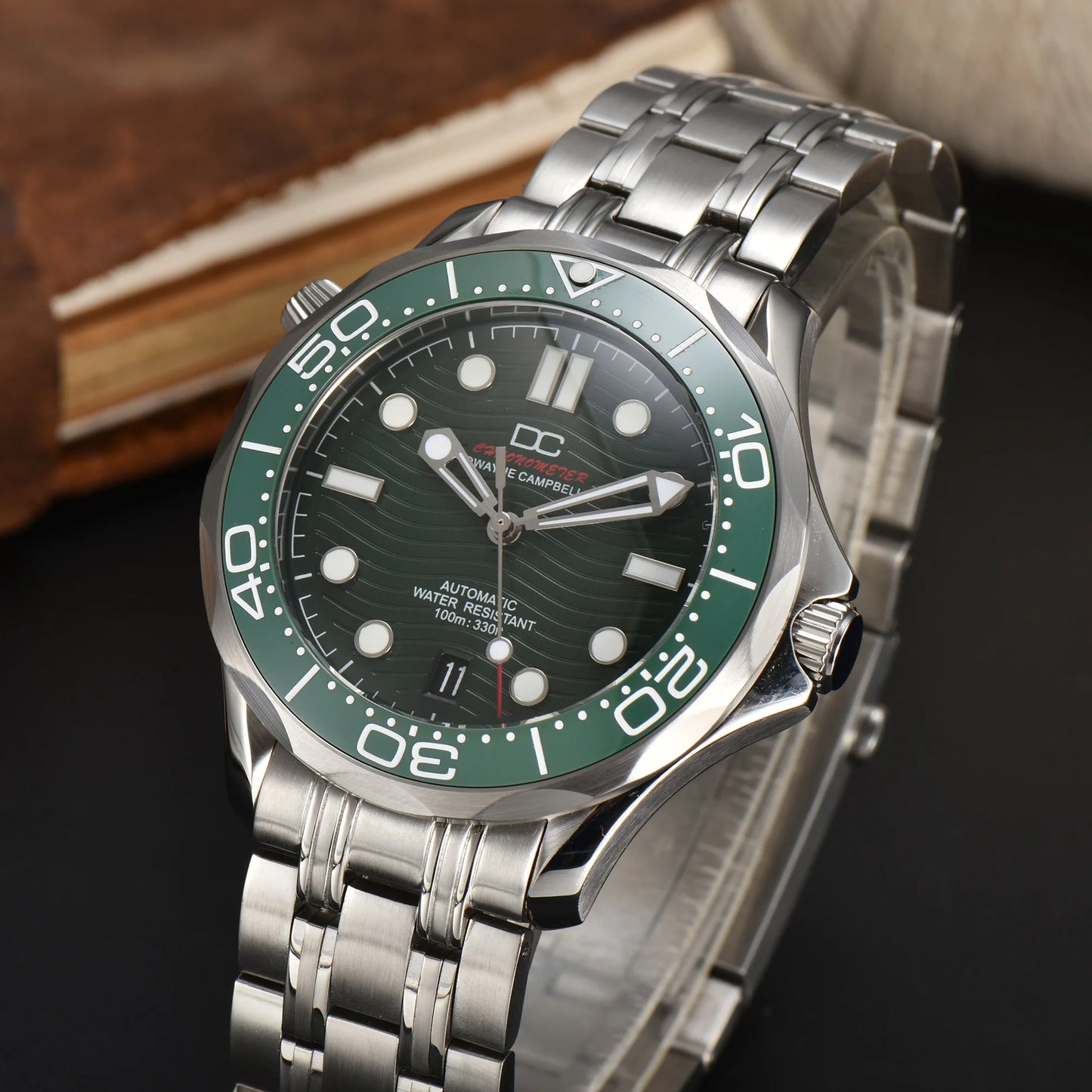 DWAYNE CAMPBELL Top-Luxus-NH35-Automatikuhr für Herren, mechanisch, Keramiklünette, wasserdichte klassische Business-Armbanduhr