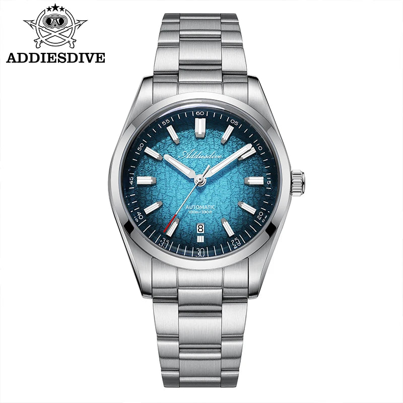 ADDIESDIVE Luxury Men's Automatic Watch BGW9 Super Luminous Bubble Mirror Glass 100m Waterproof Analog Men Steel Watches AD2531