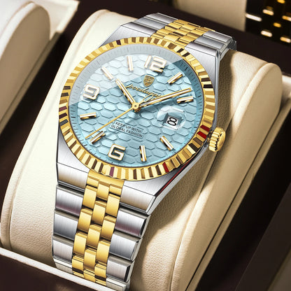 POEDAGAR High Quality Original Men Clock Waterproof Luminous Date Luxury Man Watch Stainless Steel Quartz Men's Watches Male+Box
