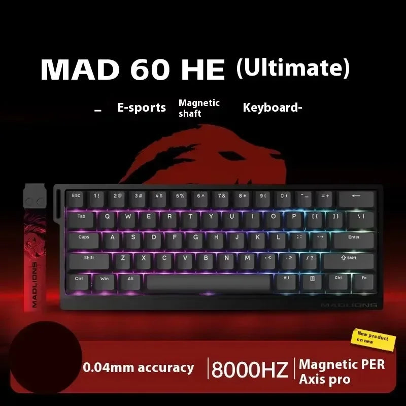 FGG Madlions Mad60 Mad68 He Mechanical Keyboard Magnetic Switch 8k Wired Rgb Hot Swap Custom Keyboard Esport Game Gift Accessory