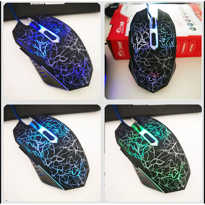 2400 DPI laidinė USB žaidimų pelė su RGB LED apšvietimu, ergonomiška kompiuterio pelė, skirta asmeniniams kompiuteriams, nešiojamiesiems kompiuteriams ir „MacBook“, profesionali 6 mygtukų optinė žaidimų pelė