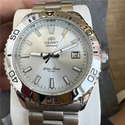 Original Orient Automatic Mechanical Watch 200M Water Resistant Unidirectional Bezel Black Dial Men's Sport Diver Watch