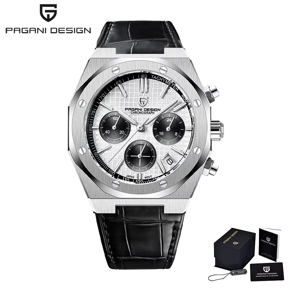 2025 PAGANI DESIGN PD1707 Mens Quartz Wristwatches 40MM Stainless Steel Sapphire Glass Waterproof Luxury Clock Gift Reloj Hombre