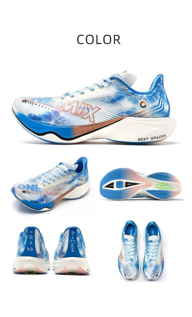 ONEMIX New Nylon Carbon Board Marathon Running Racing Shoes Shock-Absorbing Professional Stable Support Ultra-Light Rebound Sneakers