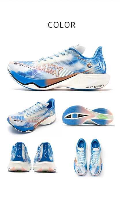 ONEMIX New Nylon Carbon Board Marathon Running Racing Shoes Shock-Absorbing Professional Stable Support Ultra-Light Rebound Sneakers