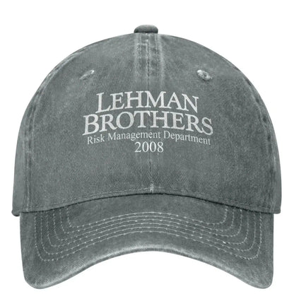 Czapka z daszkiem Lehman Brothers Risk Management – upadłość banku – czapka typu trucker – czapka tenisowa – czapka typu snapback – czapki baseballowe dla kobiet