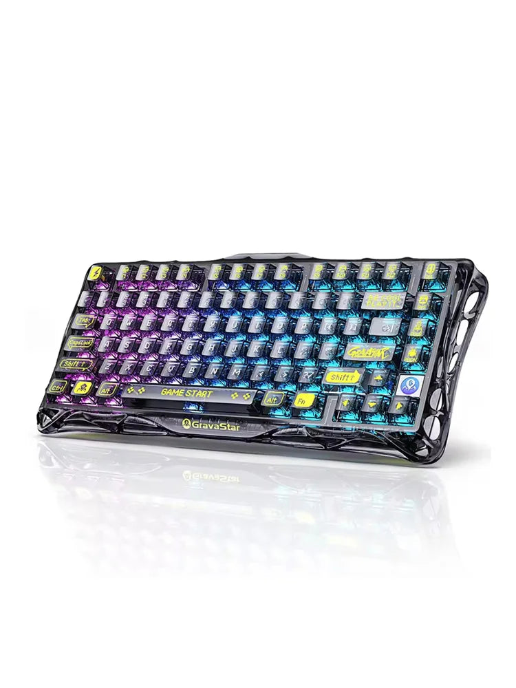 GravaStar Mercury K1 lite Transparent Black Gaming Keyboard, 100% original,Gasket Hot Swappable Mechanical Keyboard,RGB Keyboard