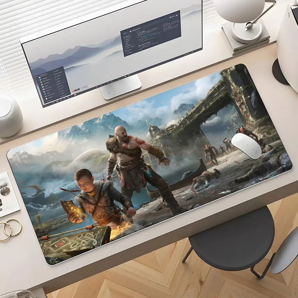 Game God Of War Mouse Pad Rubber Antislip Keyboard Pad 40x90cm Mousepad Gaming Accessories XXL Office Computer Mat