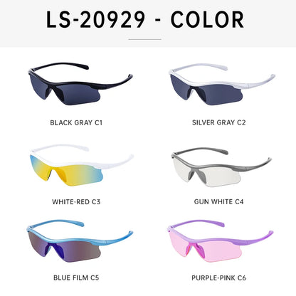 Sports Sunglasses Women Outdoor Cycling Goggle Men Fashion One-Piece Windproof Sunglass Male 2026 New Semi-Rimless Sun Glasses