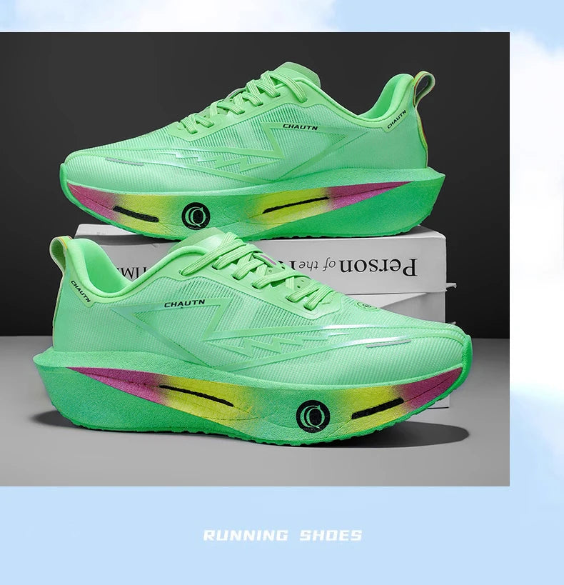Men Running Shoes Speciality Carbon Plate Sports  Marathon Breathable Lightweight Women Comfortable Nonskid Chunta Sneakers