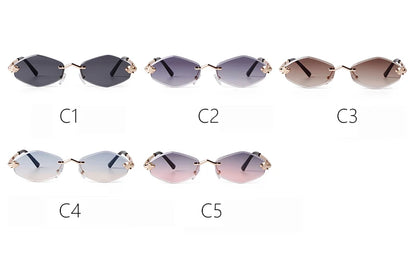 SORVINO 2024 Women Luxury Brand Designer Sunglasses New Polygonal Small Rimless Rhombus Sun Glasses Female Retro Eyewear
