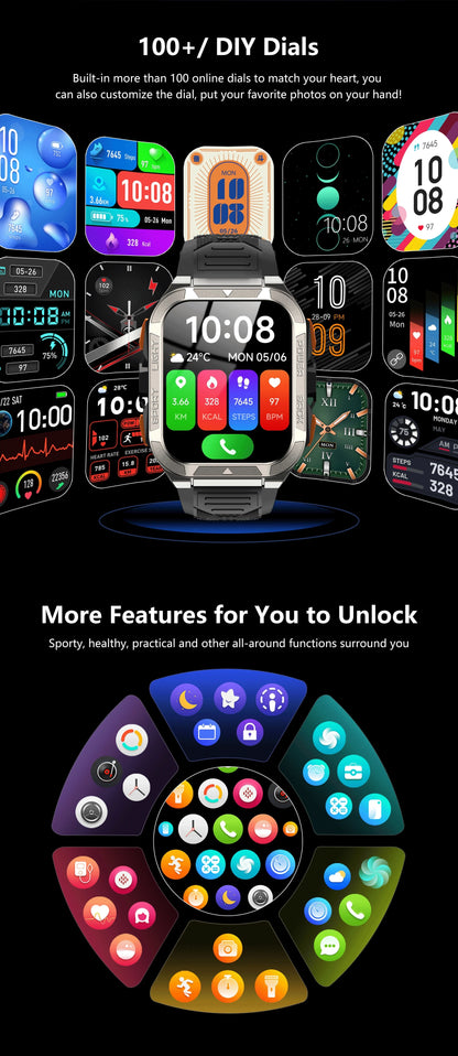 Blackview W80 Pro AI GPT Smart Watch, Precise GPS, 900mAh Battery, 1.43" AMOLED, Flashlight, Waterproof Sport Watch Men & Women