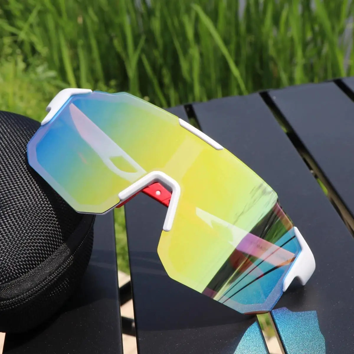 New Cycling Sunglasses Large Frame UV400 Shades UV Protection Outdoor Sports Windproof Anti-Ultraviolet Hiking Climbing Goggles