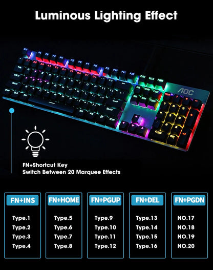 GK410 104 Full Keys Hot Swap Metal Panel Mechanical Keyboard RGB Light Green Black Tea Redaxis non-impact game computer keyboard