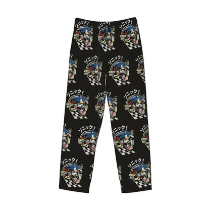 Custom Print Men's Soniced Pajama Pants Hedgehog Game Sleepwear Sleep Lounge Bottoms with Pockets