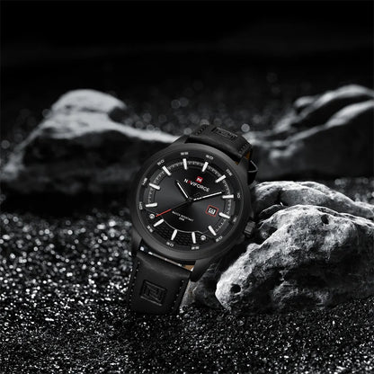 Naviforce 9248 Top Brand New Sport Wristwatch Luxury Military Auto Date Leather Simple Quartz Original Male Clock