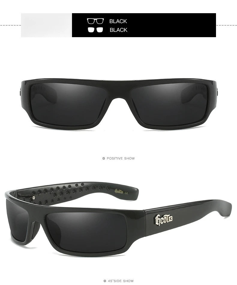 Polarized Chicano Sunglasses, Square Frame Design, UV400 Lens, Hip Hop Streetwear, Retro West Coast Accessory