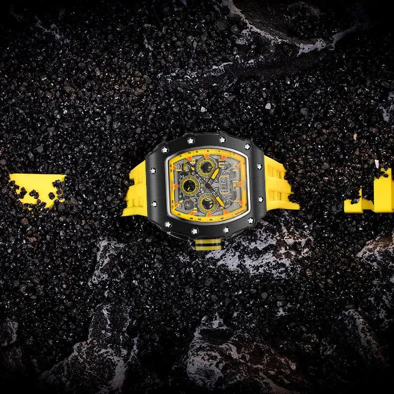 Luxury Men’s Quartz Wristwatch Hollow Design Trend None Machine Automatic Quartz Hollow Luminous Waterproof Men's Watch for Man