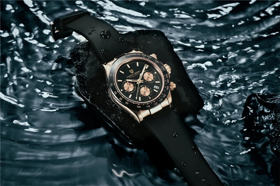 PAGANI DESIGN V2 40MM Quadrante meteorite Orologio da uomo al quarzo Cronografo retro in zaffiro Orologio impermeabile da uomo Reloj0 hombr