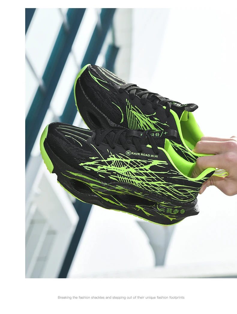 Men Women Ultra Light Carbon Plate Running Shoes Breathable Mesh Upper Soft Midsole Rubber Outsole for Running Training Sneakers