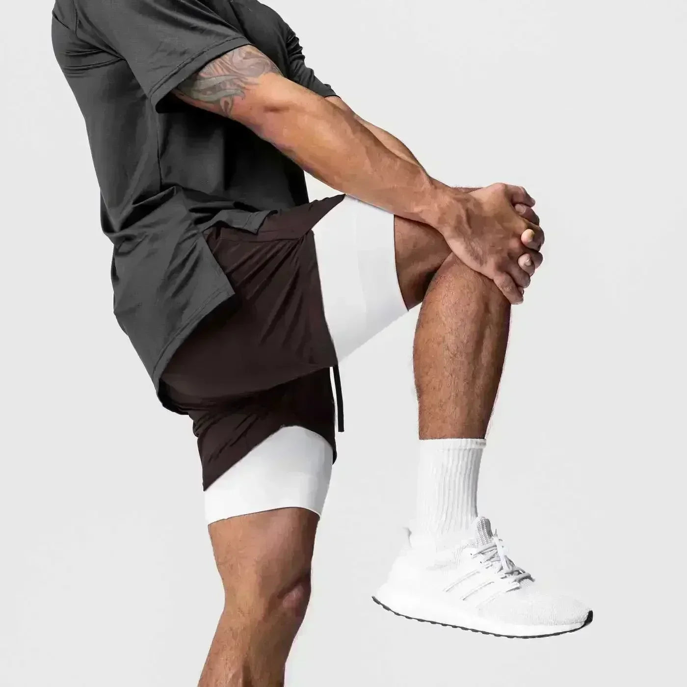 Anime Demon Slayer Gym Shorts Man Quick Dry Pants Double-layer 2 in 1 Shorts Y2k Sportswear Summer 2026 Breathable Streetwear