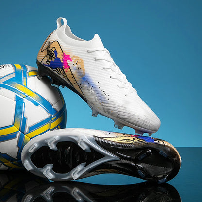 New Men Soccer Shoes FG Non-Slip Long Spikes Football Boots Soccer Cleats Training Shoes Match Ultralight Outdoor Drop Shipping