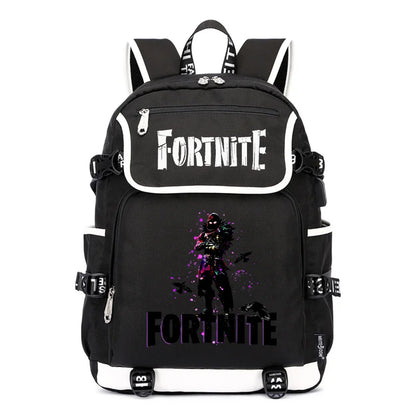 Fortnites Large Capacity Backpack Casual Shoulder Bag with USB Port Unisex Anime Students Schoolbag New Stylish Stationery Gift