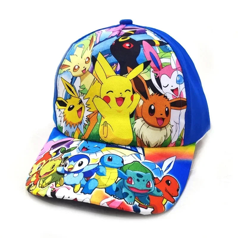 Czapka baseballowa z nadrukiem Pikachu z anime „Pokémon Go”, wykonana z poliestru, z daszkiem w stylu kreskówkowym, do przebierania się dla dzieci, jako dekoracja lub prezent urodzinowy
