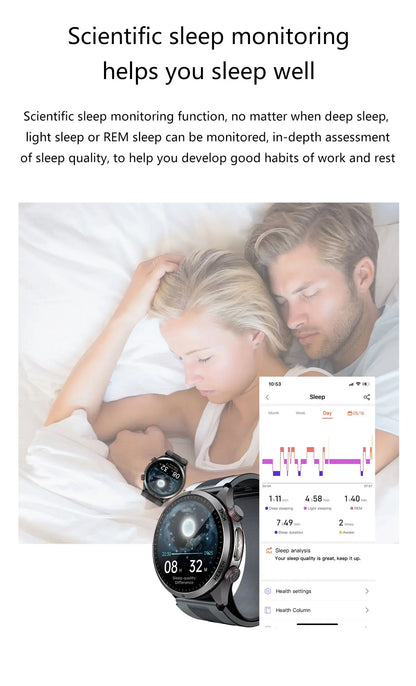 2026New Blood Pressure Air Pump Airbag Accurate Measure Smart Watch Men Micro Physical Examination Health ECG Smartwatch NFC BOX