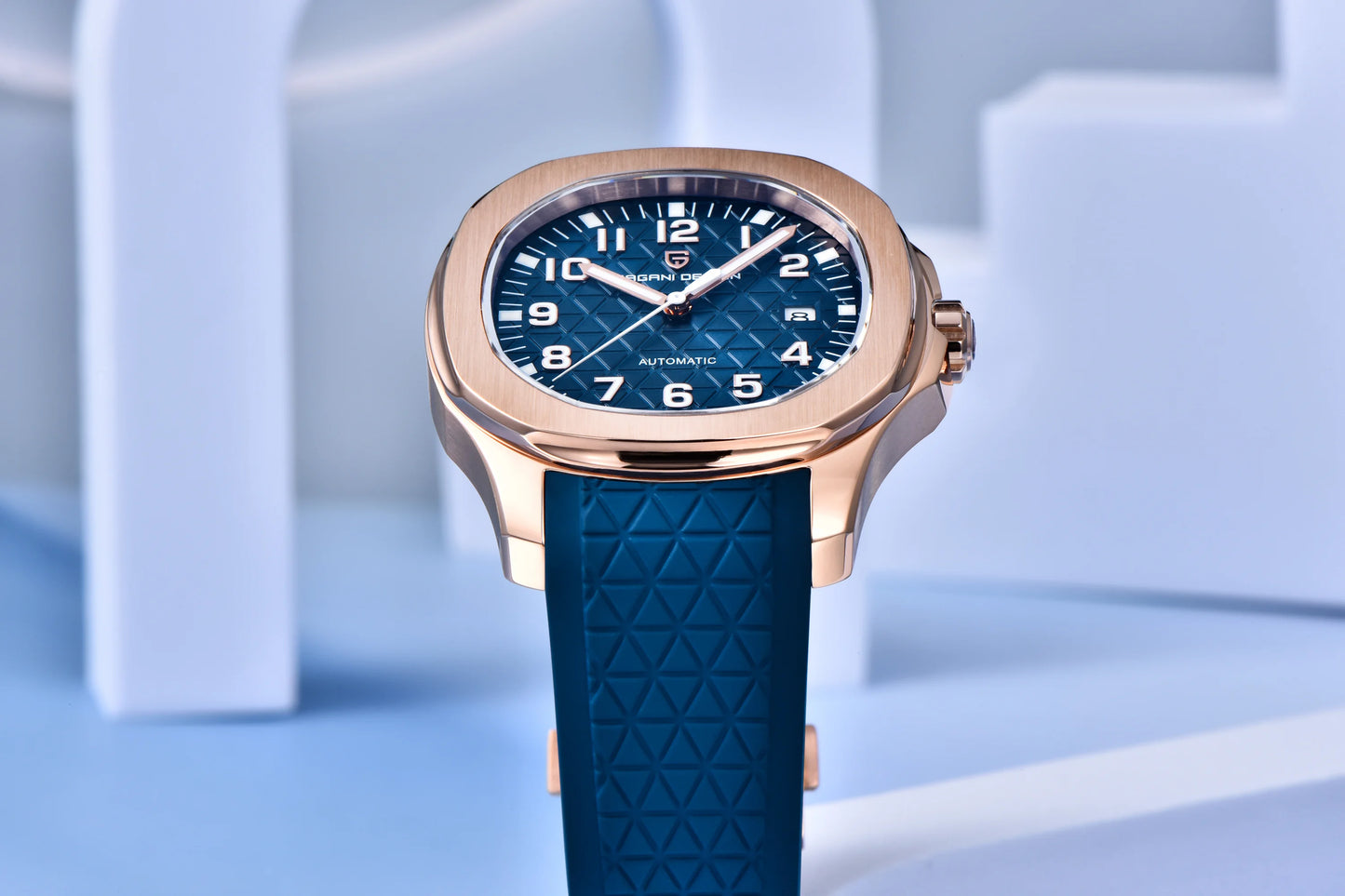 PAGANI DESIGN 2026 New Men's Watches Rose Gold Top Luxury  Automatic Watch For Men Barrel dial Steel Mechanical Wristwatch Men