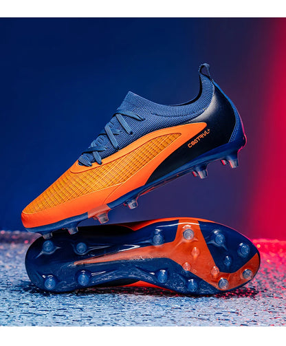 Men New TF Football Boots Sneakers Society Field Resistant Adult Breathable Male Soccer Shoes Training Top Quality Studded