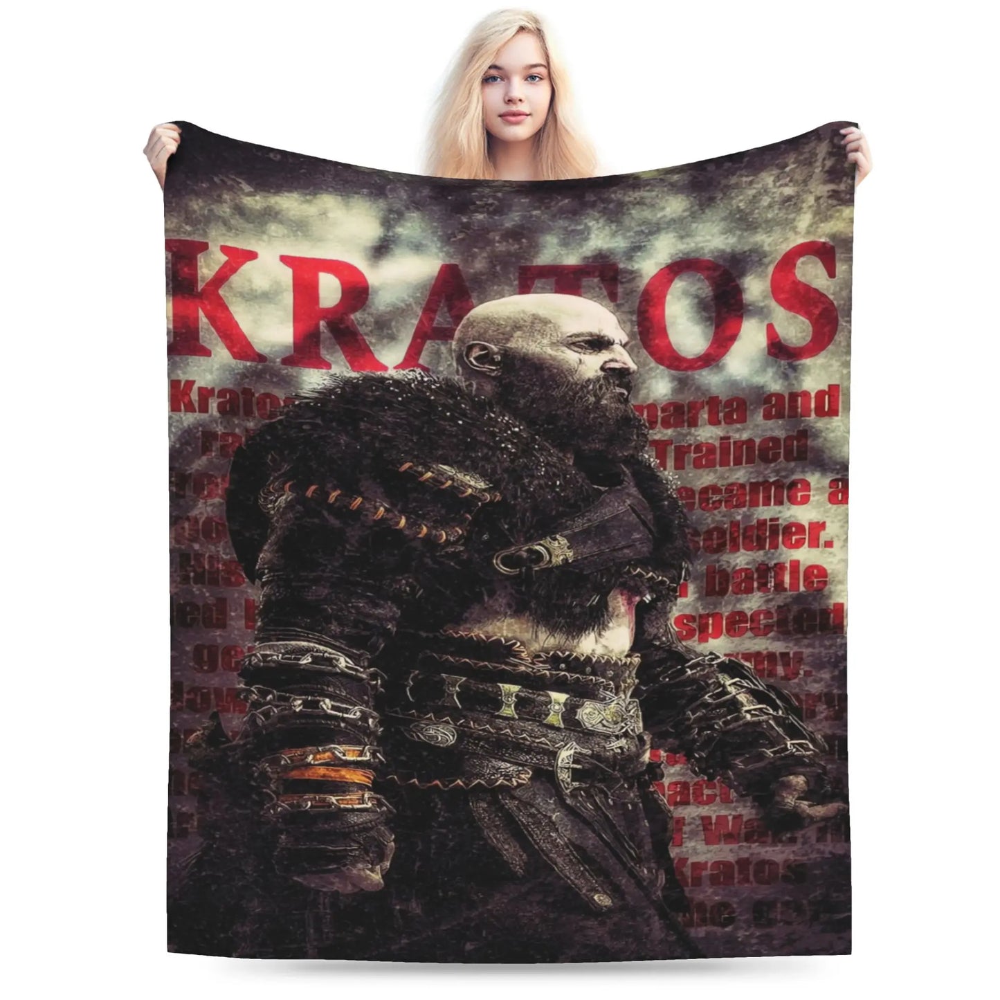 Super Soft Blanket Travel Office God of War Game Gamers Kratos Throw Blanket  Flannel Bedspread For Outdoor Sofa Bed Cover
