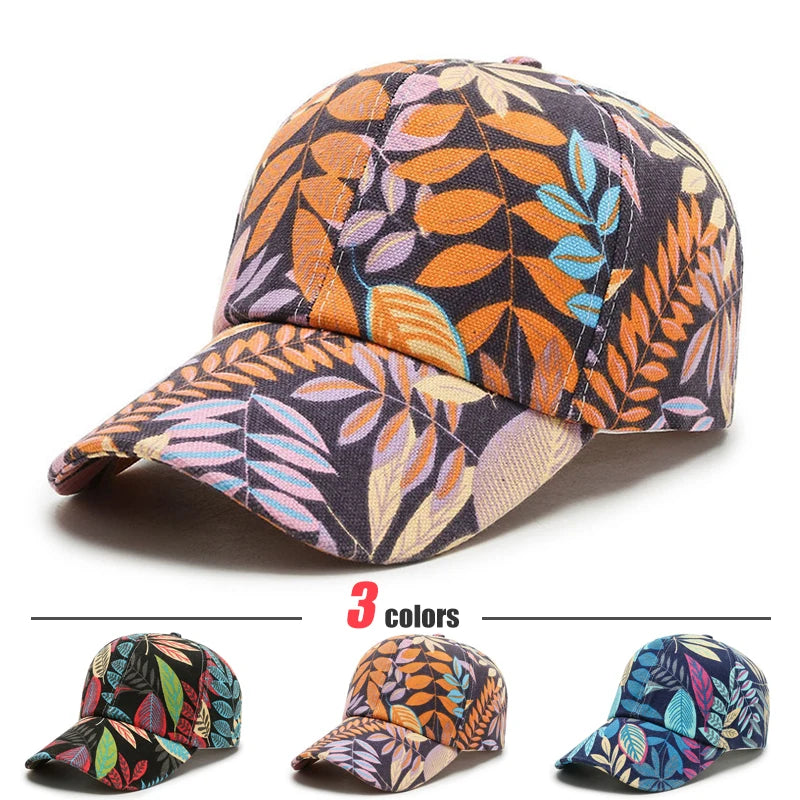 Proljetne i ljetne uniseks modne bejzbol kape korejskog stila s uzorkom lišća i šiljastim obodom