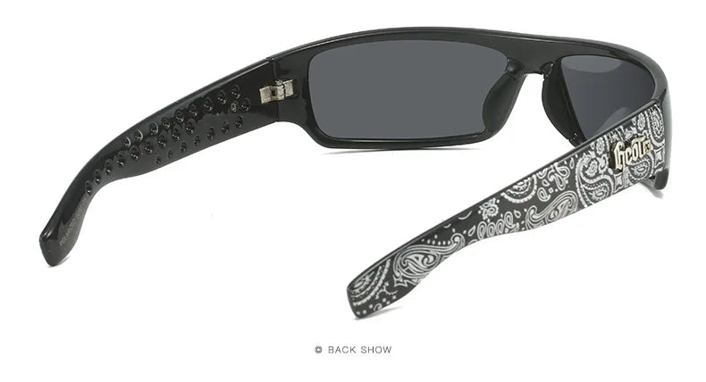 Polarized Chicano Sunglasses, Square Frame Design, UV400 Lens, Hip Hop Streetwear, Retro West Coast Accessory