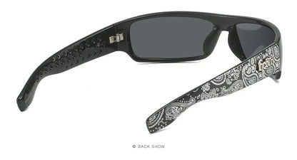 Polarized Chicano Sunglasses, Square Frame Design, UV400 Lens, Hip Hop Streetwear, Retro West Coast Accessory