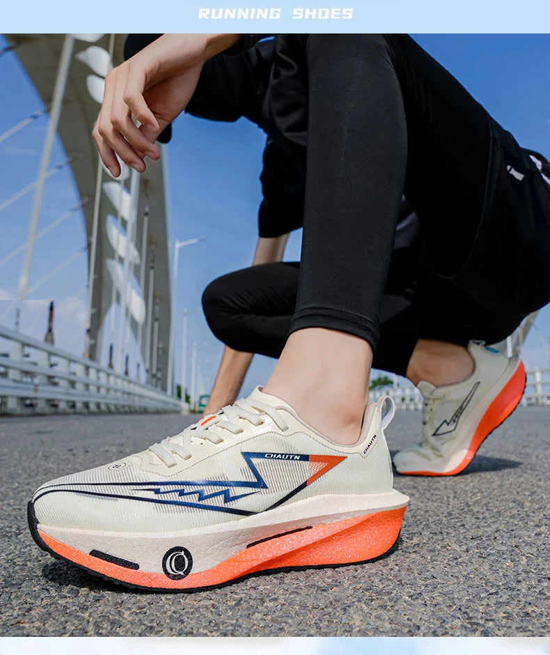 Men Running Shoes Speciality Carbon Plate Sports  Marathon Breathable Lightweight Women Comfortable Nonskid Chunta Sneakers