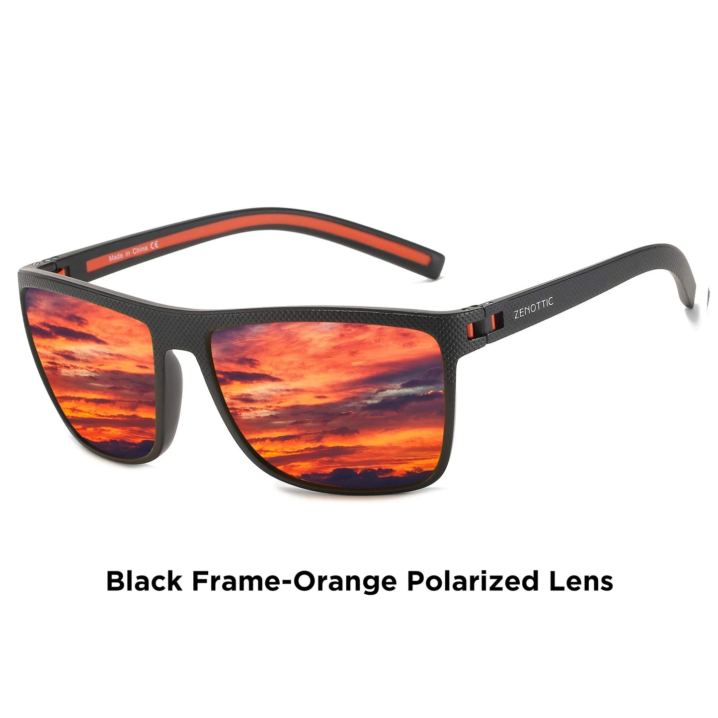 ZENOTTIC Polarized Sunglasses for Men Lightweight TR90 Frame UV400 Protection Square Sun Glasses