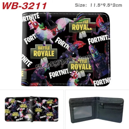 Fortress Night Wallets Boy Girl Anime Fortnites Wallet Cartoon Card Holder Bag Leather Short Purse Fashion Fold Purses Kids Gift